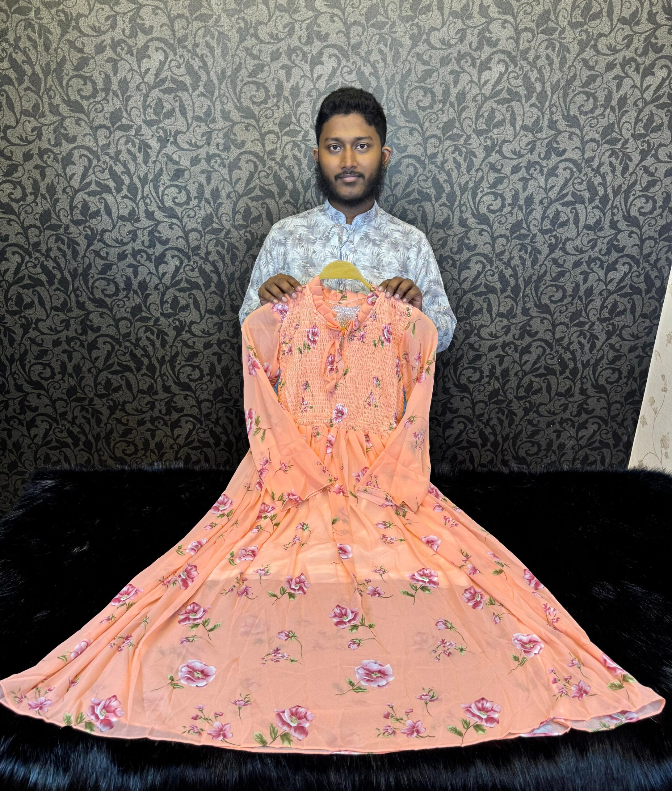 বাংগী কালার জর্জেট গাউন